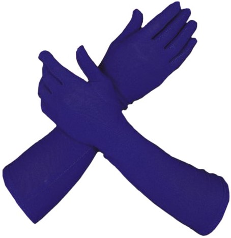 Piet Handschoenen Lang Blauw (42cm)