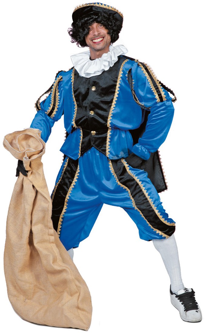 elkaar Vermomd Souvenir Kostuum Zwarte Piet Blauw Luxe (met cape) Kopen?