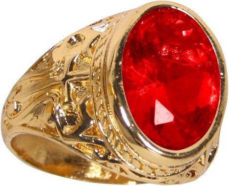 Wonderlijk Ring Sinterklaas Goud/Rood Luxe RH-41